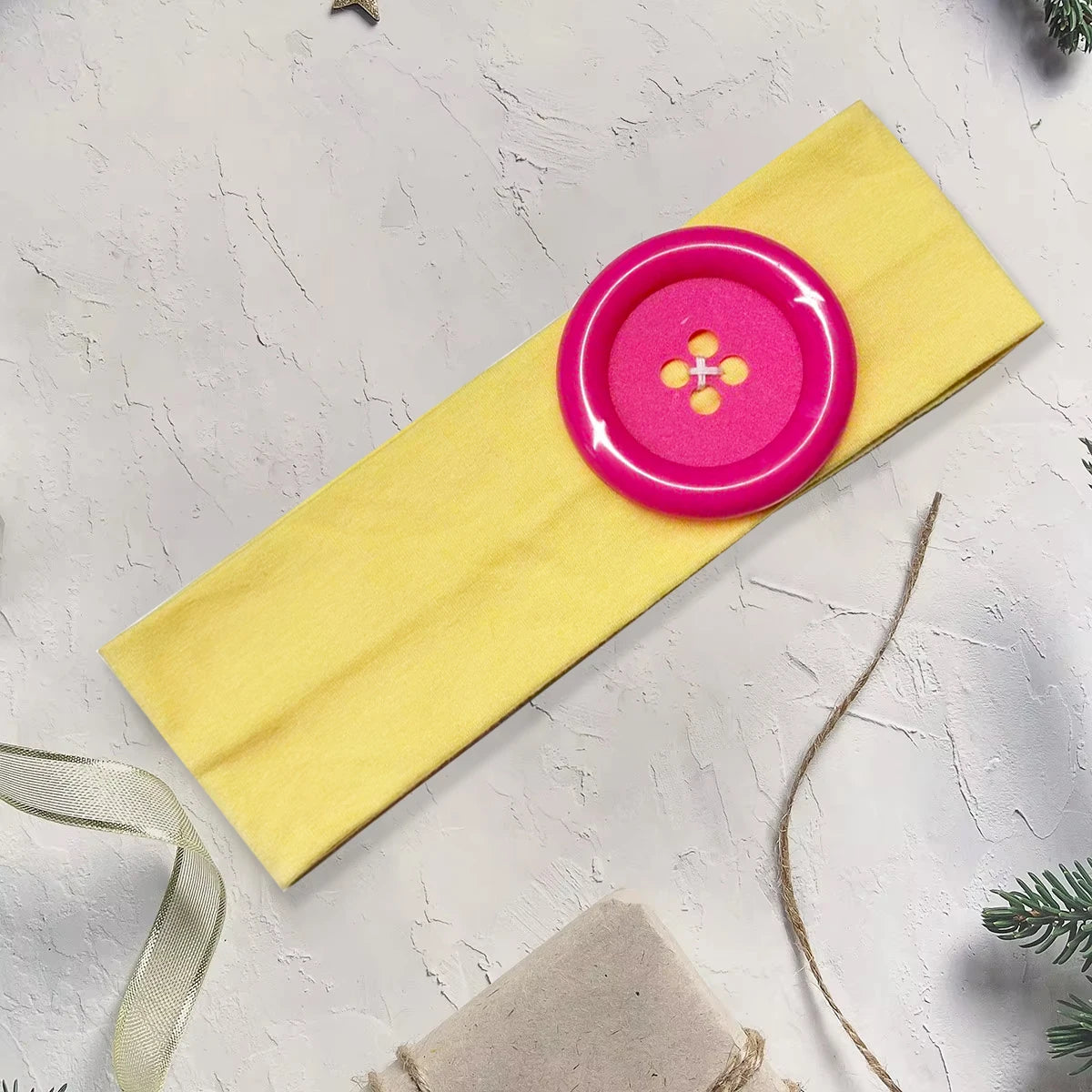 Vintage Polka Dot Button Headband for Women