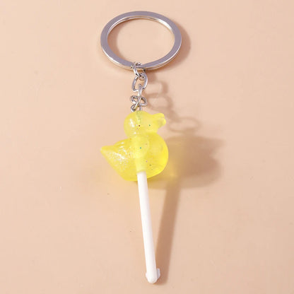 3D Simulation Food Keychain – Cute Resin Lollipop, Donut & Snack Key Ring Charms