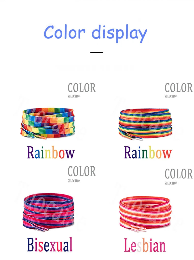Pride Flag Flat Shoelaces for Sneakers