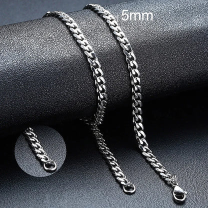 Men's Stainless Steel Cuban Link Chain Necklace Waterproof