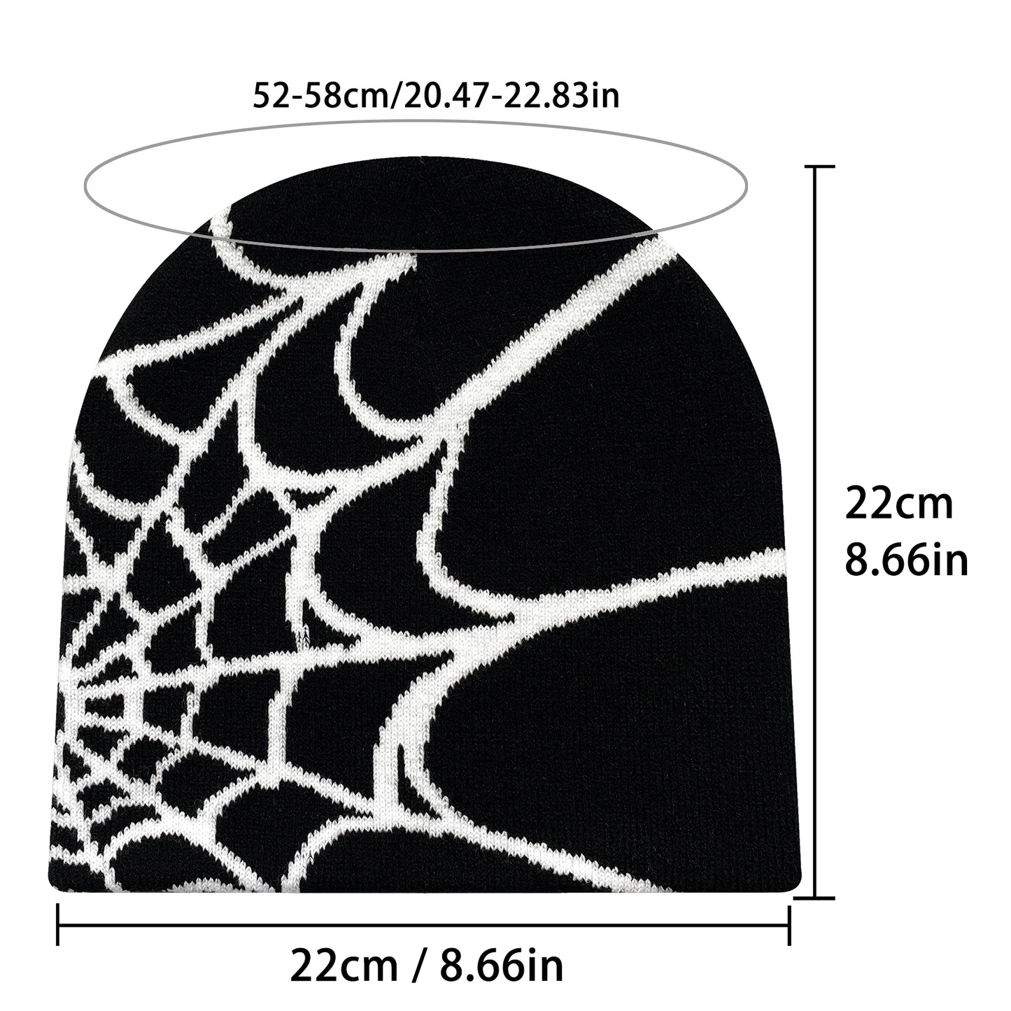 Y2K Spider Web Knit Beanie – Unisex Geometric Streetwear Hat for Outdoor & Everyday Wear