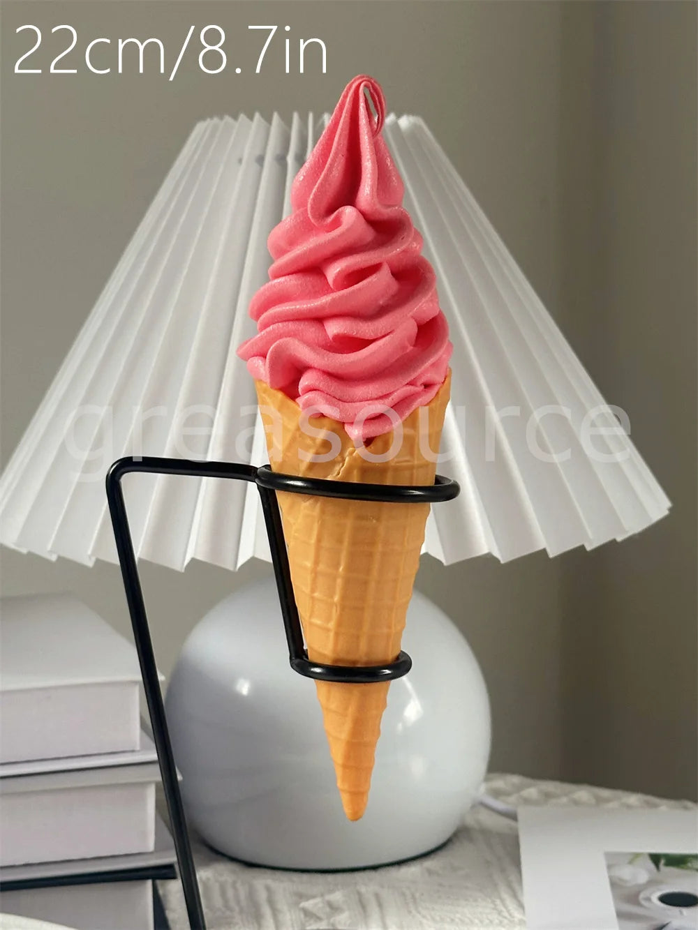 Realistic Faux Ice Cream Cone – Simulation Waffle Cone Prop for Display, Decor & Content Creation
