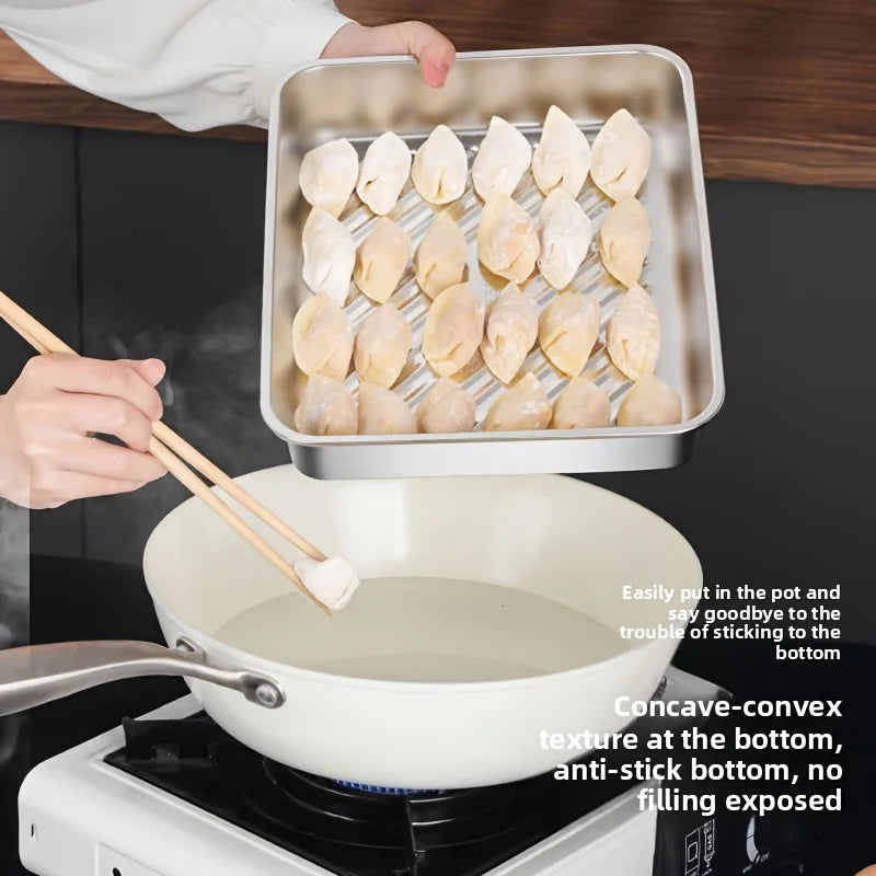 Pro Stainless Steel Baking Trays with Lids | 3pcs Non-Stick Roasting Pans for Home & Restaurant