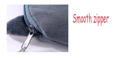 Plush Cartoon Animal Coin Purse with Zipper