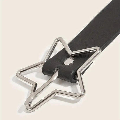 Y2K Punk Star Eyelet Belt – Goth PU Leather Rivet Belt