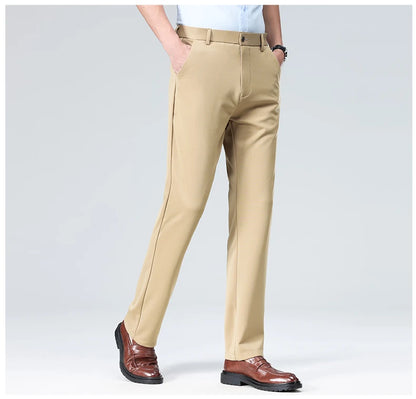 Men's Smart Casual Dress Pants – Elastic Waist Suit Trousers, Straight Fit | Sizes 29–42