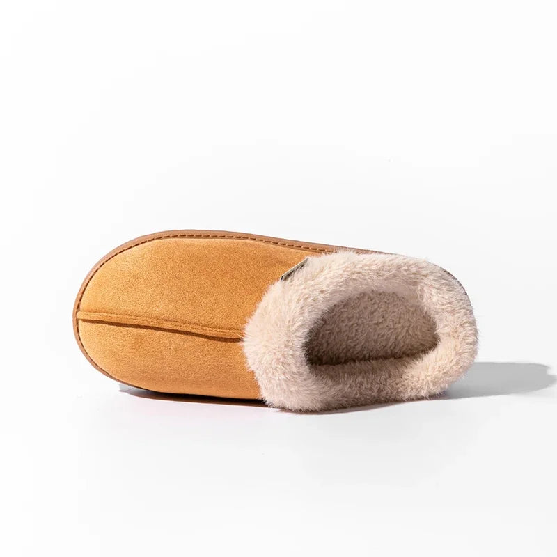 Fluffy Faux Suede Indoor Slippers – Thick EVA Sole Anti-Slip Unisex House Shoes Men and Women
