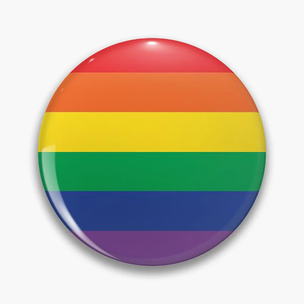Pride Button Pin – Rainbow & LGBTQ+ Flag Lapel Badge (44mm)