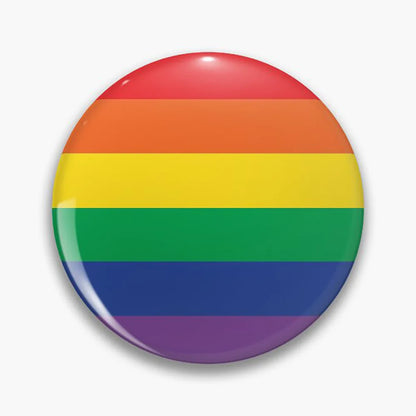 Pride Button Pin – Rainbow & LGBTQ+ Flag Lapel Badge (44mm)