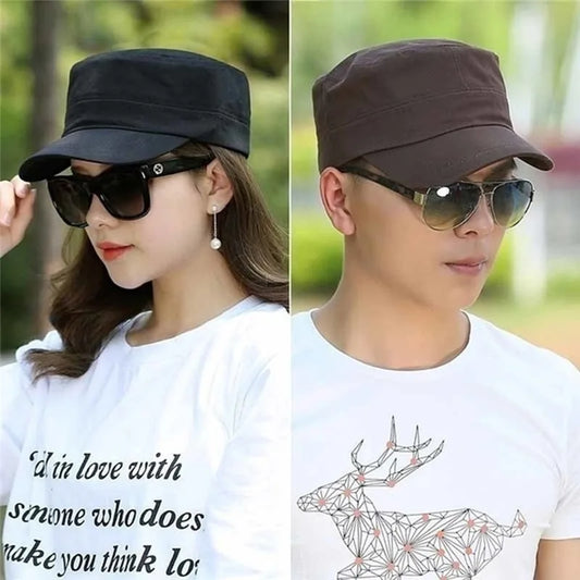 Vintage Cadet Military Patrol Cap – Unisex Flat Army Hat, Adjustable | 5 Colors