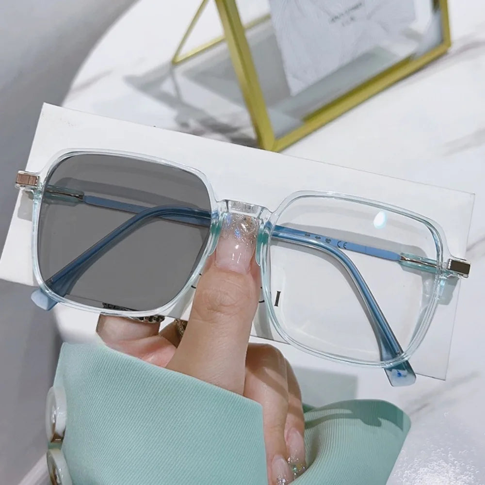 Photochromic Blue Light Blocking Glasses – Square Metal Frame