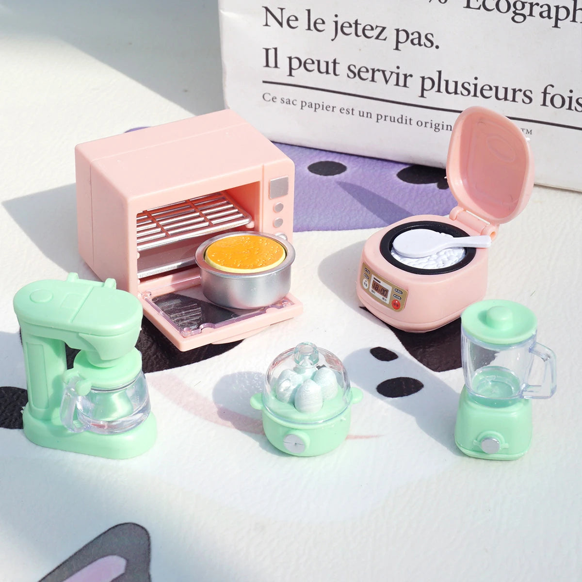 DIY Dollhouse Bear Biscuits Kitchen Set | 1/12 Miniature Toaster, Mixer & Scale Toy for Girls