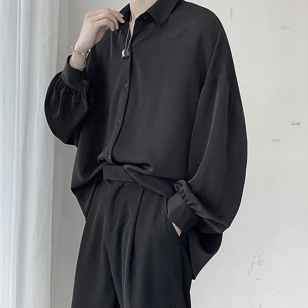 King Billion Men's Korean-Style Oversized Shirt – Loose Fit, Harajuku Casual | M–XXL