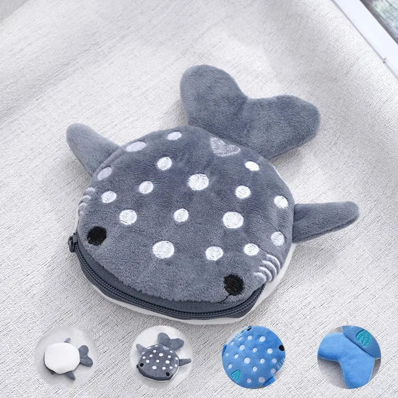 Plush Cartoon Animal Coin Purse with Zipper