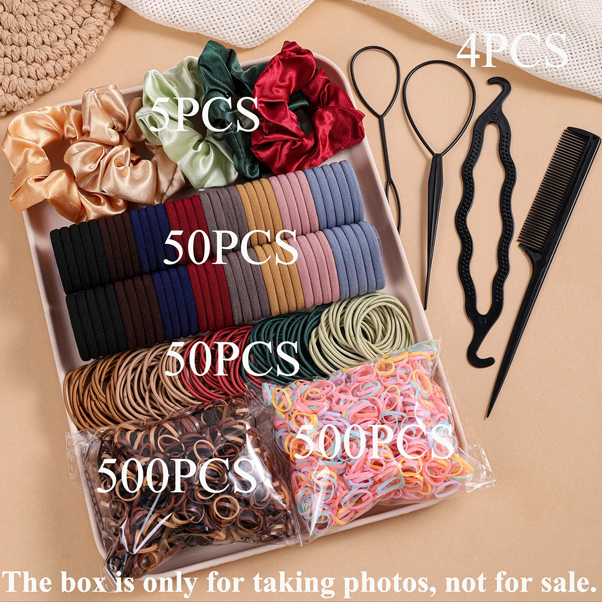 Women's Hair Accessories Set | 1109pcs Scrunchies, Rubber Bands, Hair Ties & Headbands