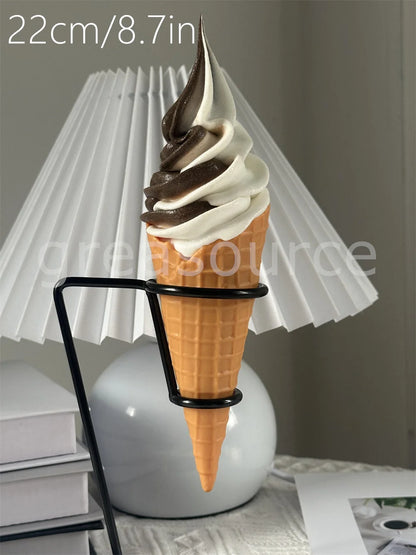 Realistic Faux Ice Cream Cone – Simulation Waffle Cone Prop for Display, Decor & Content Creation