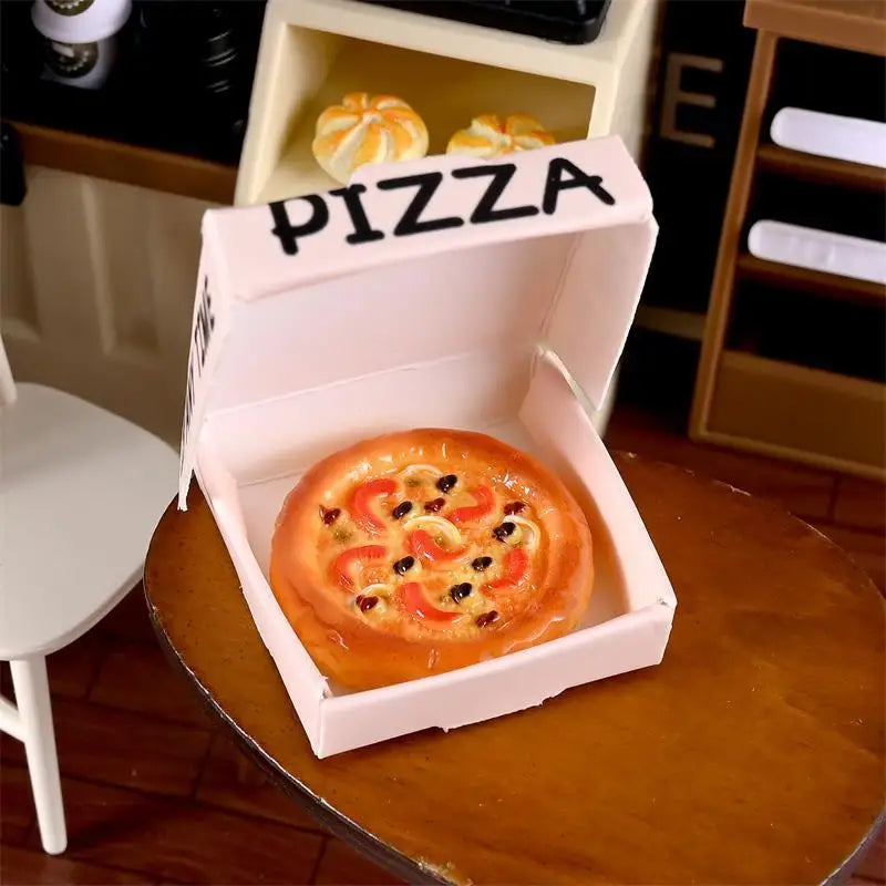 Cute Miniature Pizza Dollhouse Toy Set | 6–10pcs 1/12 Scale Kitchen Food Model for Kids & Collectors