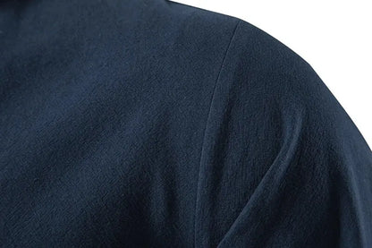 King Billion Men's Cotton Linen Shirt – Casual Long Sleeve V-Neck | S–XXXL