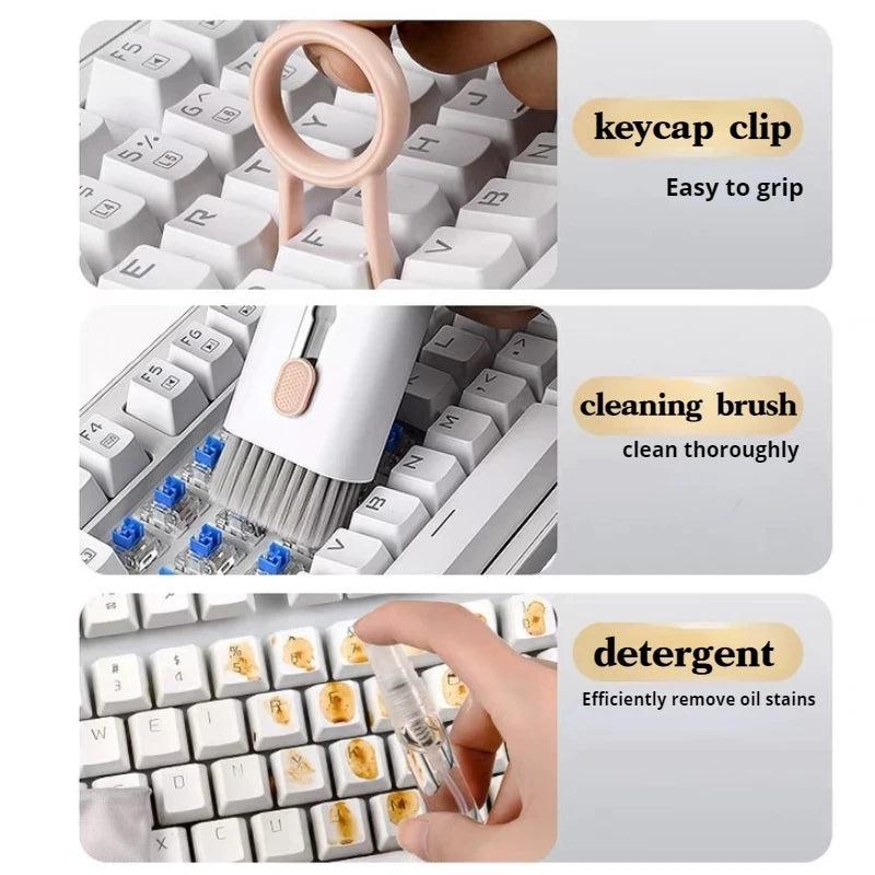 7-in-1 Computer & Keyboard Cleaner Kit | Cleaning Pen, Brush & Keycap Puller for Headsets & Electronics