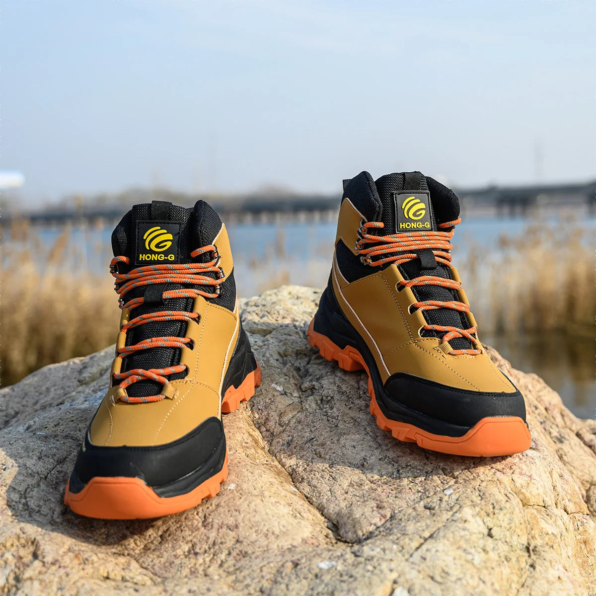 Steel Toe Cap Leather Work Safety Boots for Men
