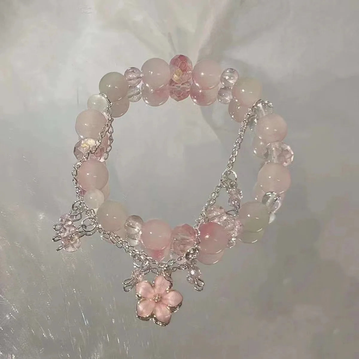 Women's Crystal Beads Bracelet | Korean Flower, Fox & Feather Tassel Friendship Jewelry Gift