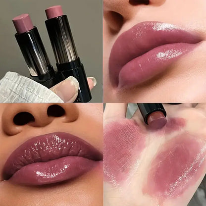 Waterproof Red Brown Lipstick | Moisturizing Mirror Lip Gloss for Long-Lasting Natural Makeup