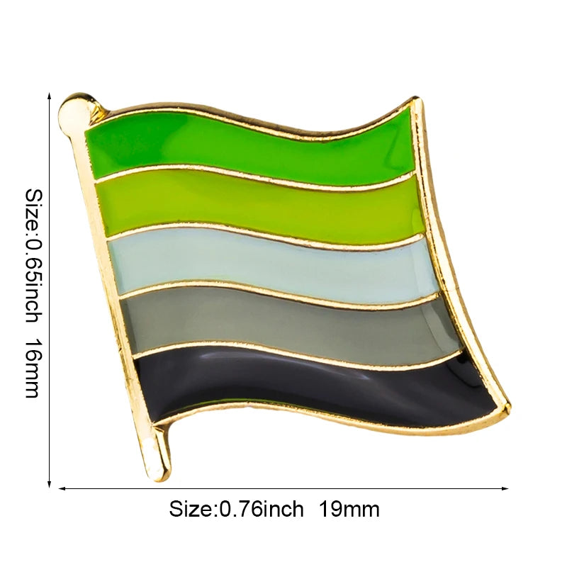 Pride Flag Enamel Lapel Pin – Rainbow & Progress Badge Brooch