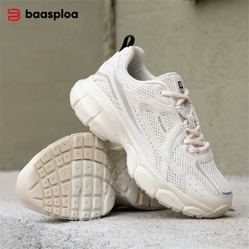 Women's Lightweight Mesh Running Sneakers – Breathable Lace-Up Sport Shoes