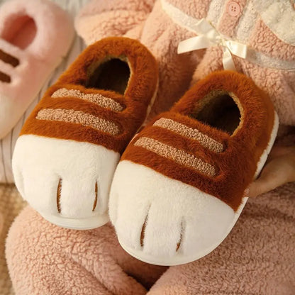 3D Cat Claw Slippers – Cozy Winter Indoor Shoes for Women