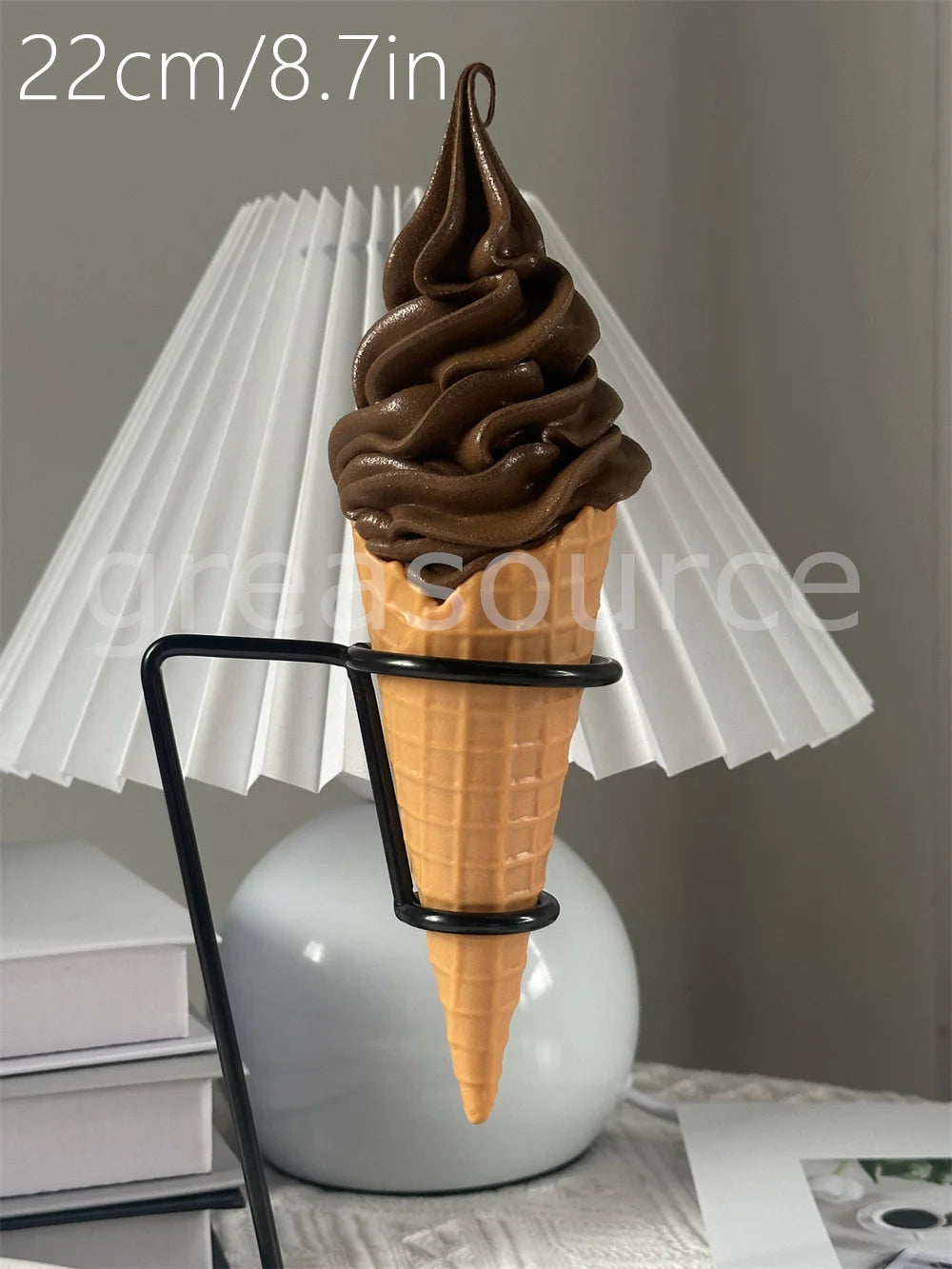 Realistic Faux Ice Cream Cone – Simulation Waffle Cone Prop for Display, Decor & Content Creation