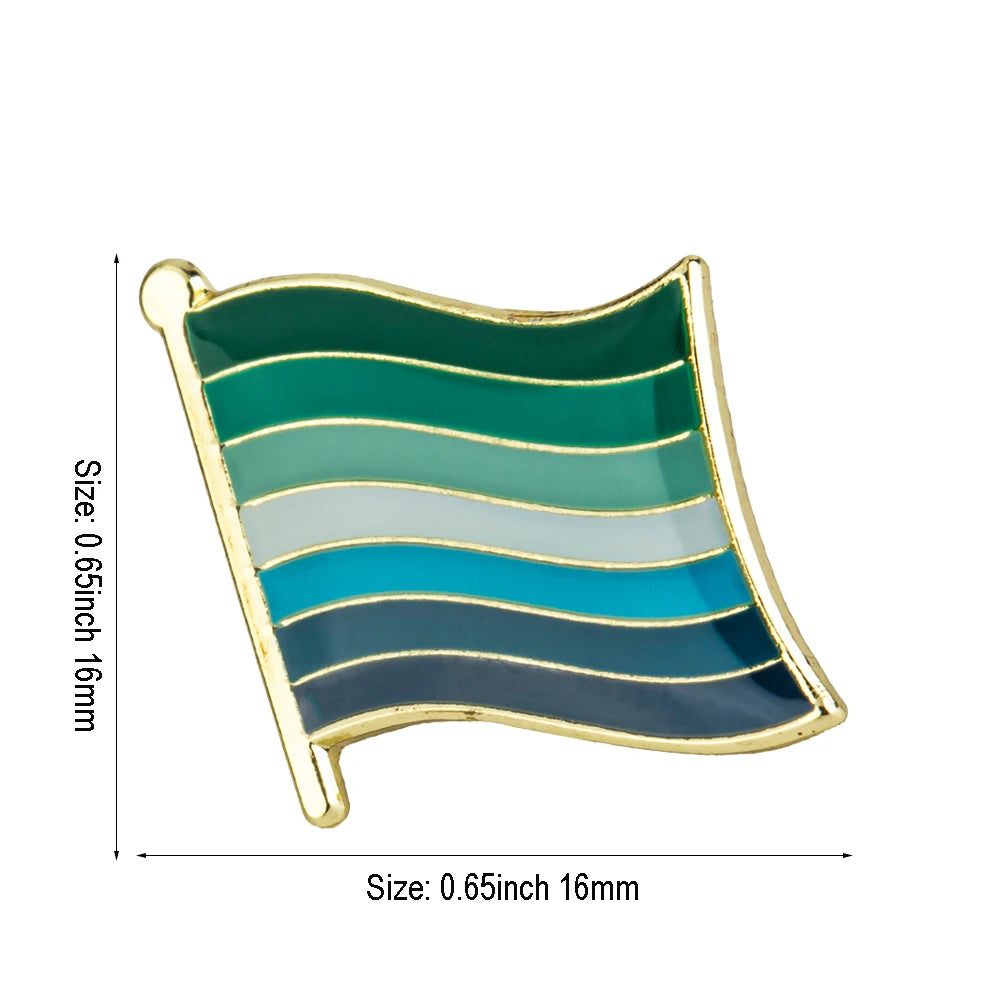 Pride Flag Enamel Lapel Pin – Rainbow & Progress Badge Brooch