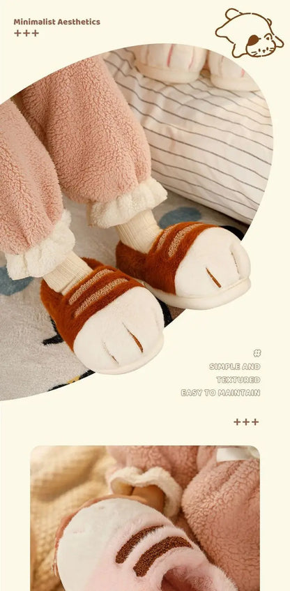 3D Cat Claw Slippers – Cozy Winter Indoor Shoes for Women
