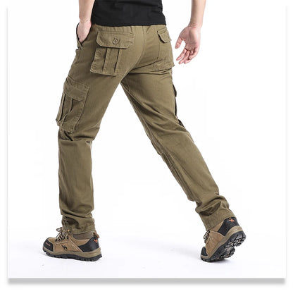 Men's Large Pocket Loose Overalls | Outdoor Sports Jogging Tactical Pants with Elastic Waist