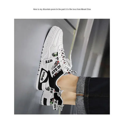 Breathable Lace Up Leather Casual Sneakers for Men