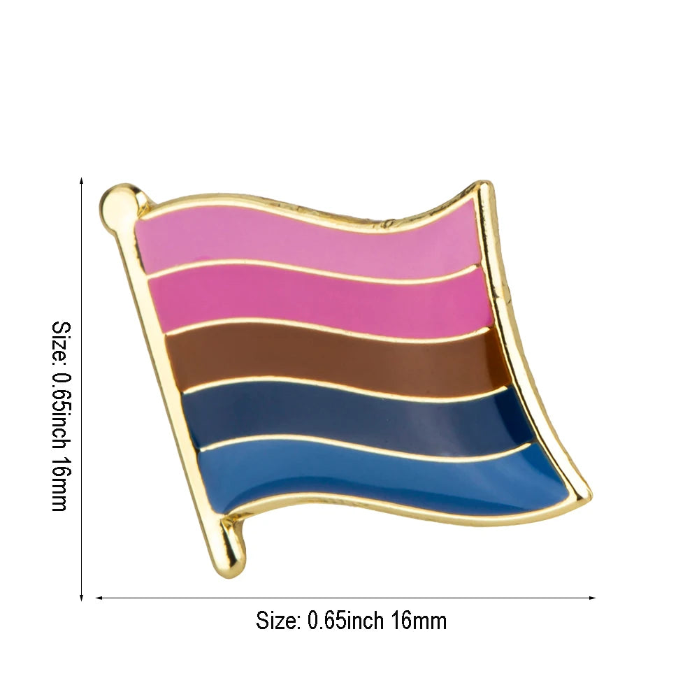 Pride Flag Enamel Lapel Pin – Rainbow & Progress Badge Brooch
