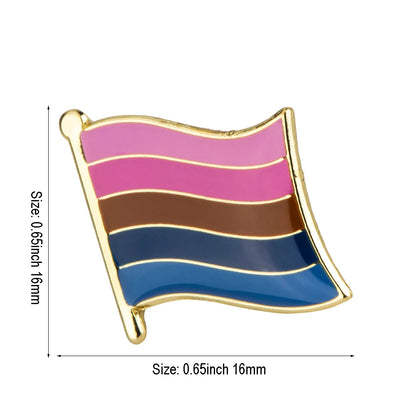 Pride Flag Enamel Lapel Pin – Rainbow & Progress Badge Brooch