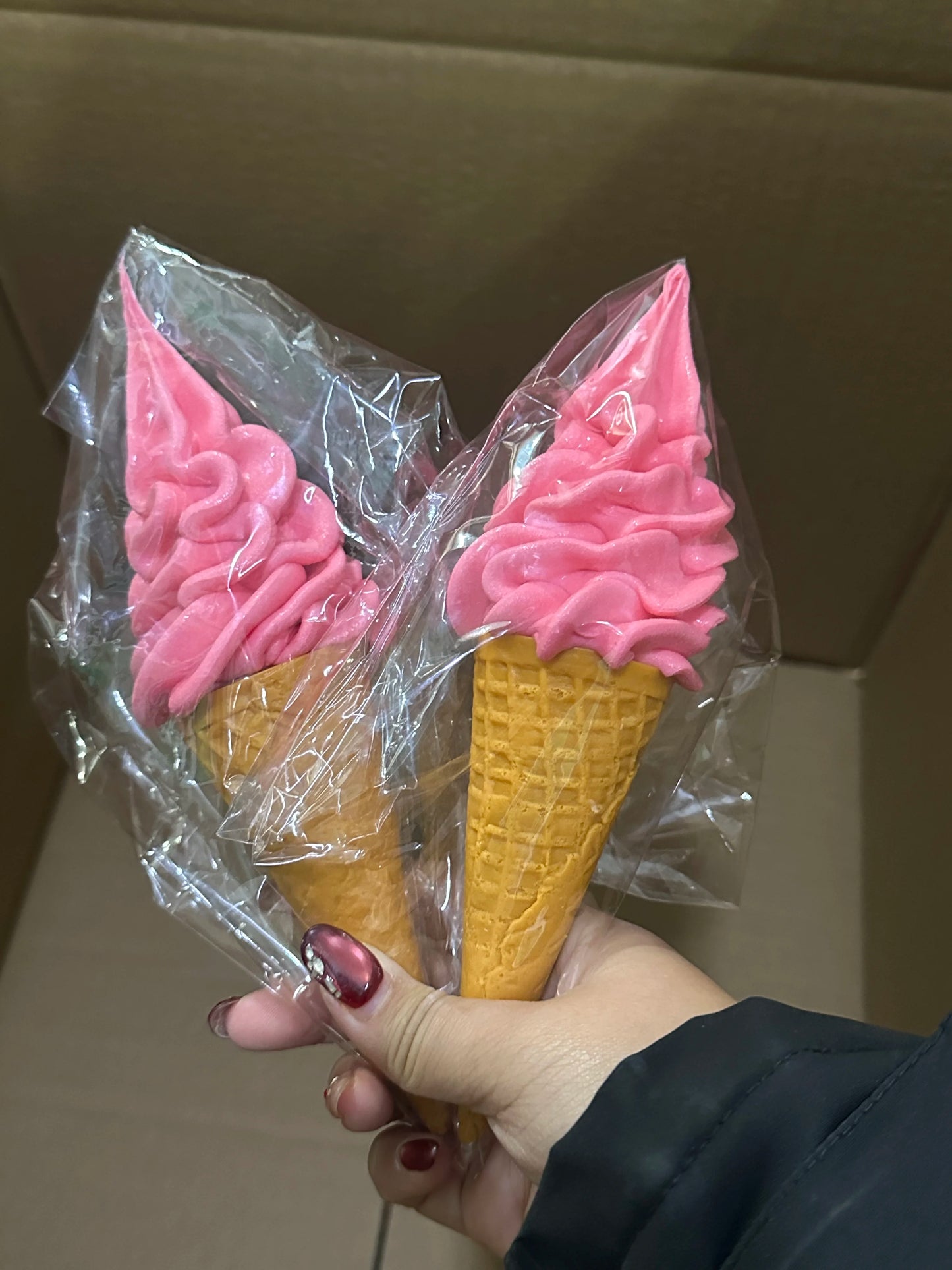 Realistic Faux Ice Cream Cone – Simulation Waffle Cone Prop for Display, Decor & Content Creation