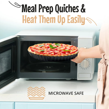 4pcs Nonstick Pizza & Cake Pan Set | 4–10 inch Round Baking Pans with Removable Bottom