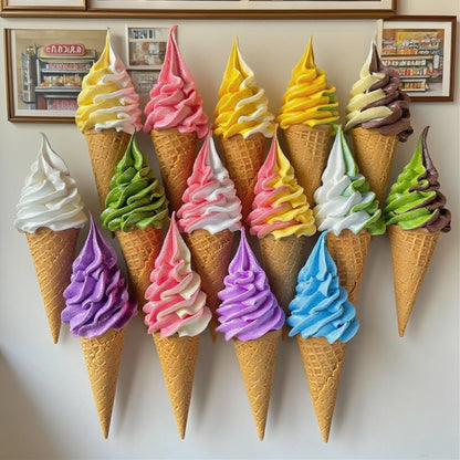 Realistic Faux Ice Cream Cone – Simulation Waffle Cone Prop for Display, Decor & Content Creation
