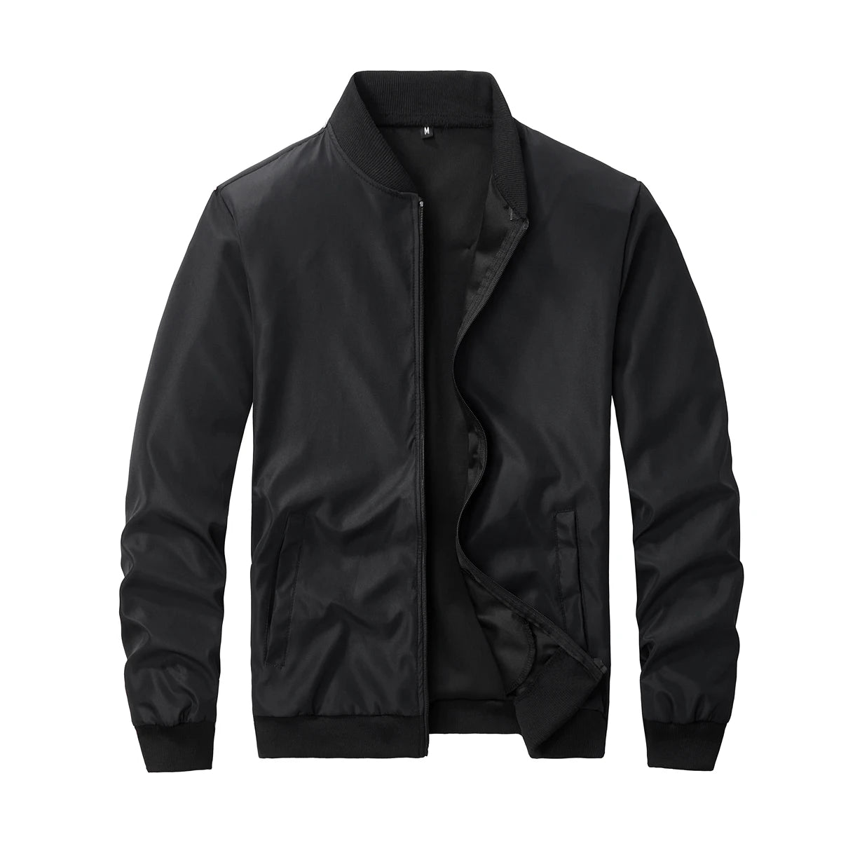Men's Baseball Collar Zip-Up Jacket – Lightweight Casual Coat, Loose Fit | S–XL