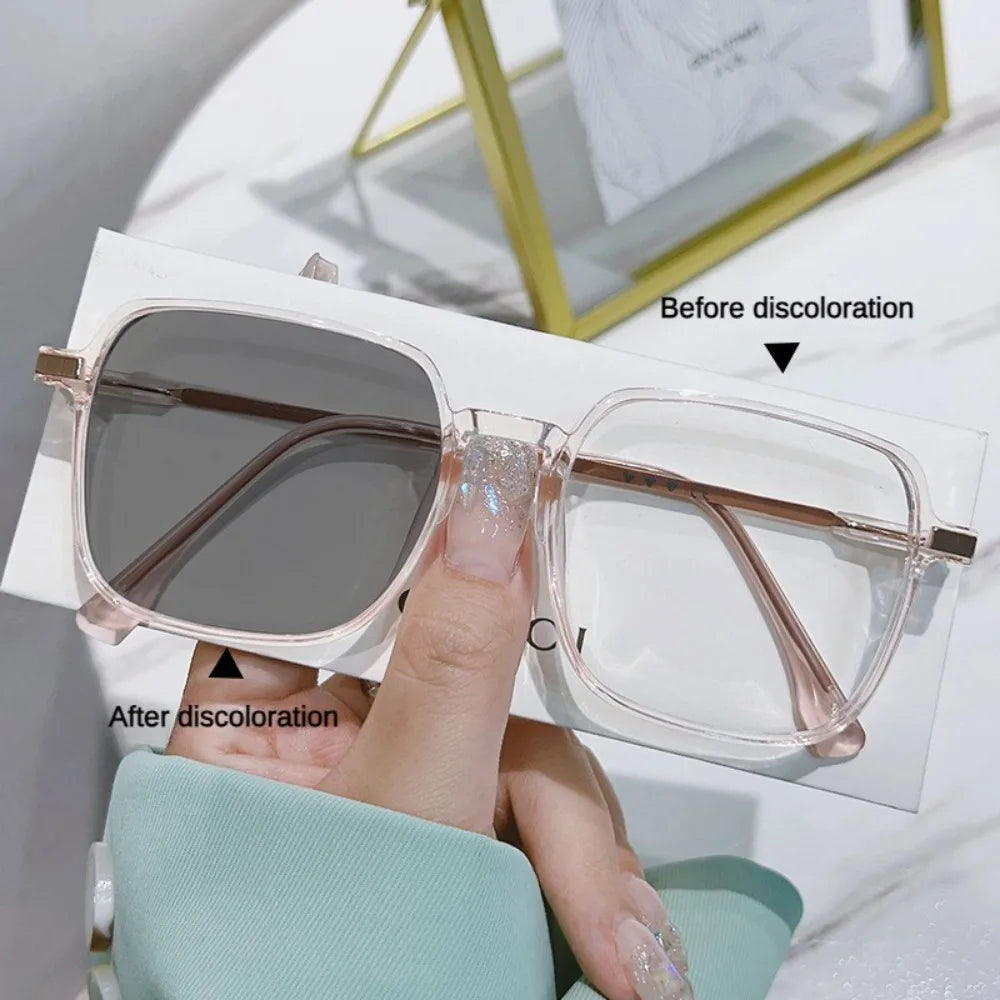 Photochromic Blue Light Blocking Glasses – Square Metal Frame