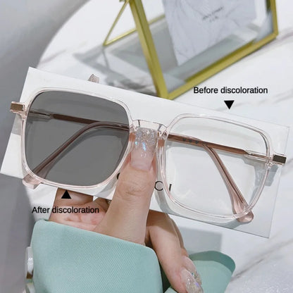 Photochromic Blue Light Blocking Glasses – Square Metal Frame