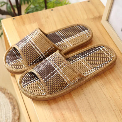 Woven Rattan Slide Sandals for Women and Men