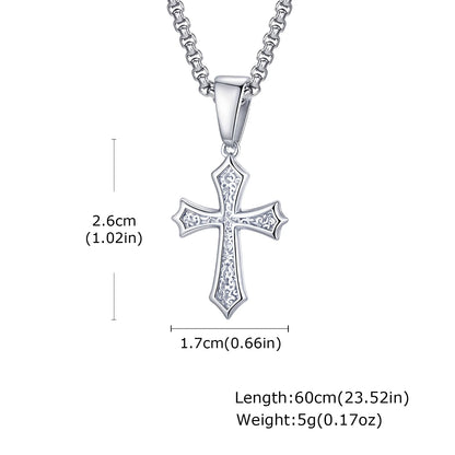 Men's Stainless Steel Geometric Pendant Necklace with Chain