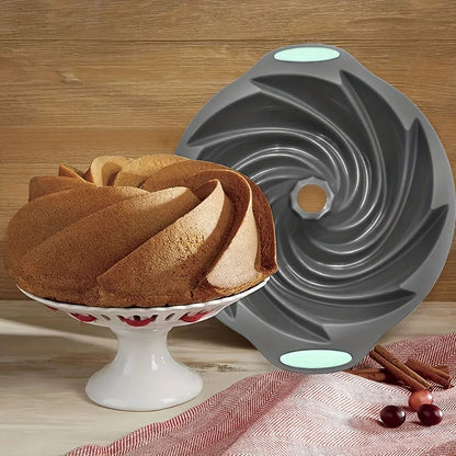 Silicone Cyclone Cake Mold – Non-Stick Oven & Steamer Baking Pan