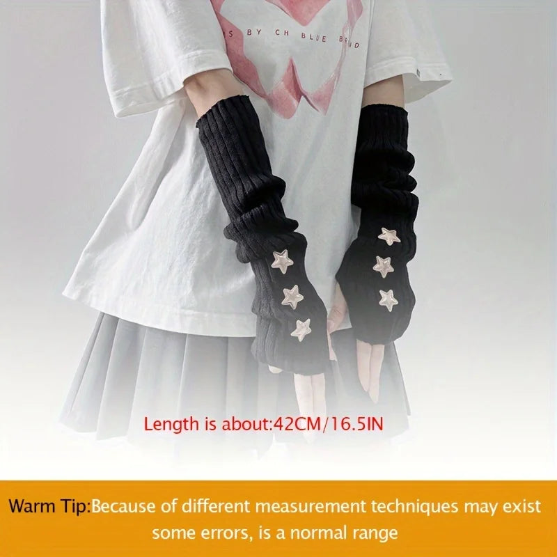 Star Fingerless Gloves – Knit Accessory Gloves for Women
