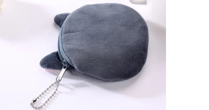 Plush Cartoon Animal Coin Purse with Zipper