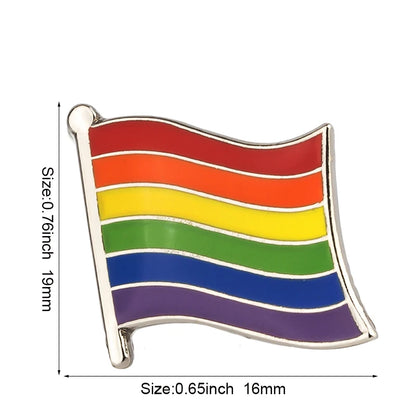 Pride Flag Enamel Lapel Pin – Rainbow & Progress Badge Brooch