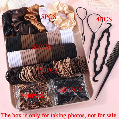 Women's Hair Accessories Set | 1109pcs Scrunchies, Rubber Bands, Hair Ties & Headbands