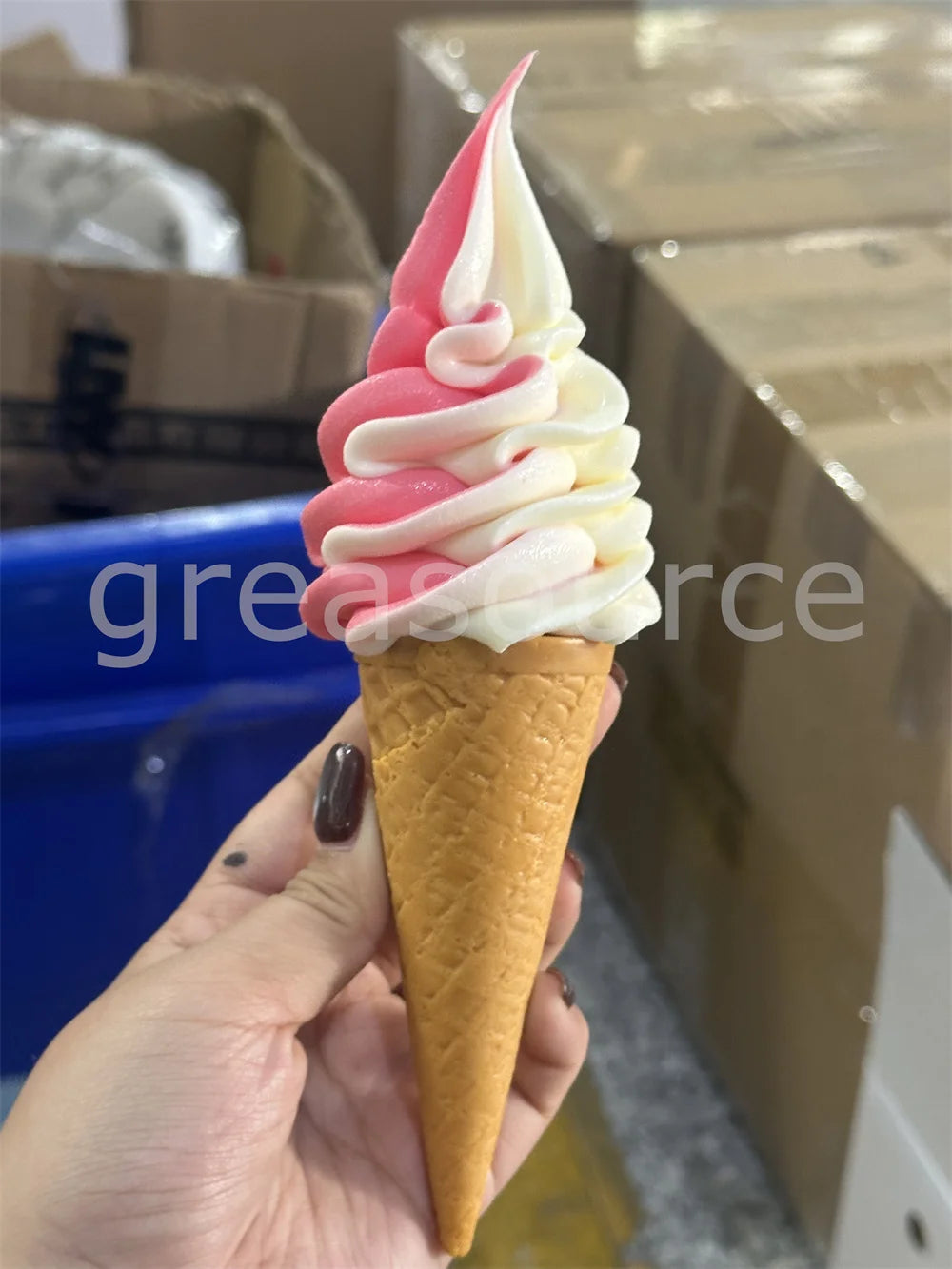 Realistic Faux Ice Cream Cone – Simulation Waffle Cone Prop for Display, Decor & Content Creation